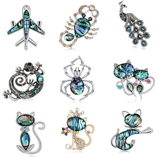 Hot Sale Shell Brooch Dinner Dress Collocation Brooch Jewelry High-end Shell Animal Electroplating Silver Brooch Wholesale