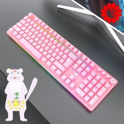 Mechanical gaming keyboard for Android PC laptop computer USB wired LED RGB backlit blue Swicth keyboard