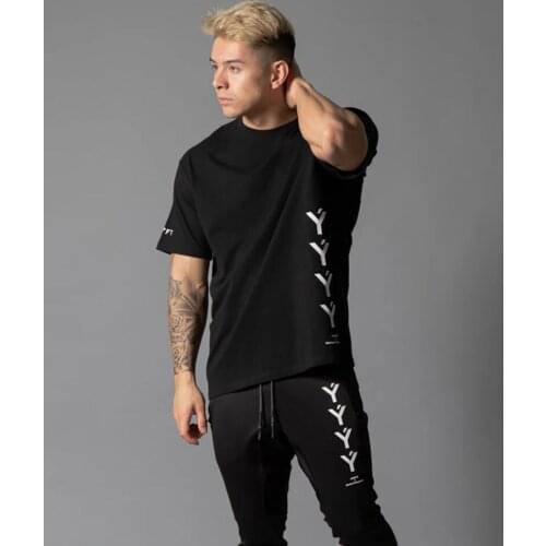 2020 Brand Mens Muscle T Shirt Bodybuilding Fitness Men Tops Cotton Singlets T Shirt Cotton Short Sleeve Shirt Casual O-neck