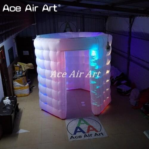 2018 attractive designed inflatable lighting octagonal photo booth with 6 led bulbs,changing cube tent by Ace Air Art