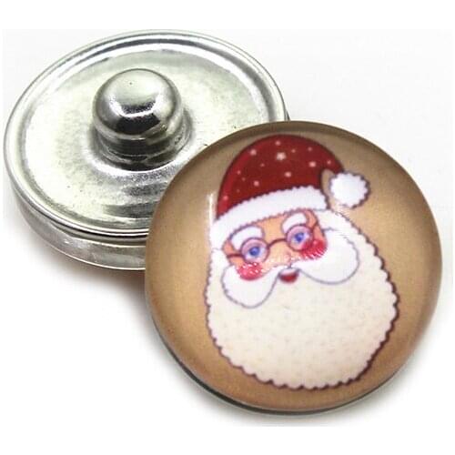 New Arrival 20pcs/lot Father Christmas Style2 Snap Buttons For 18mm Ginger Snap Bracelet&Bangles DIY Snap Button Jewelry Charms