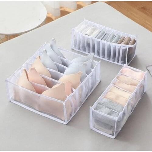 Dormitory Bra Organizer for Socks Home Separated Underwear Storage Box Bra Foldable Drawer Organizer Drawer Dividers