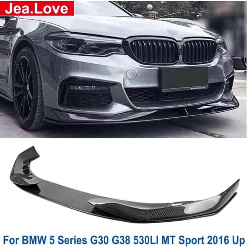 AC Style Real Carbon Fiber Front Bumper Shovel Lip Diffuser Chin Car Body Part For BMW 5 Series G30 G38 530LI MT Sport 2016 Up