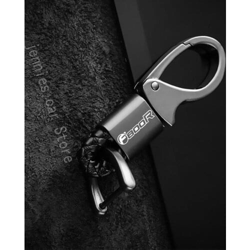 Custom logo hanging waist with metal leather cord keychain for BMW F800R 2009-2018 2017 F800 R F 800R motorcycle Accessories