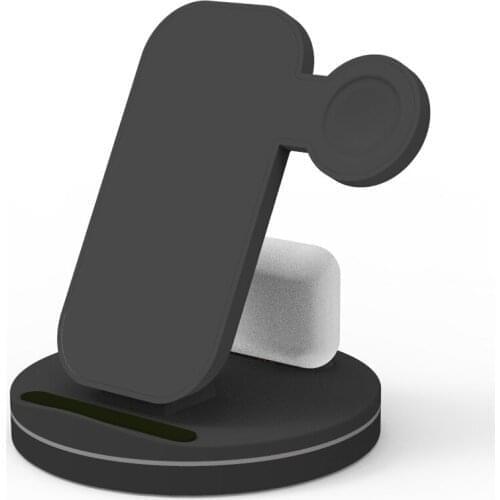 Kebidu Portable Qi Fast Charger Stand 15W 3 in 1 Wireless Mobile Phone Charger for Airpods Pro iWatch iPhone 11X8 Apple Watch