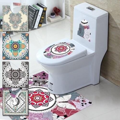 PVC Bathroom Toilet seat Anti-skid Self-adhesive DIY Waterproof Floor Sticker for Household Bathroom Toilet Seat Cover Mats Pad