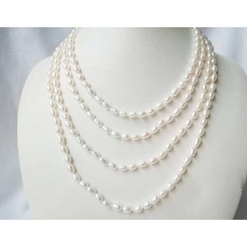 Varitions color length rice oval freshwater pearl necklace wrap necklace 60