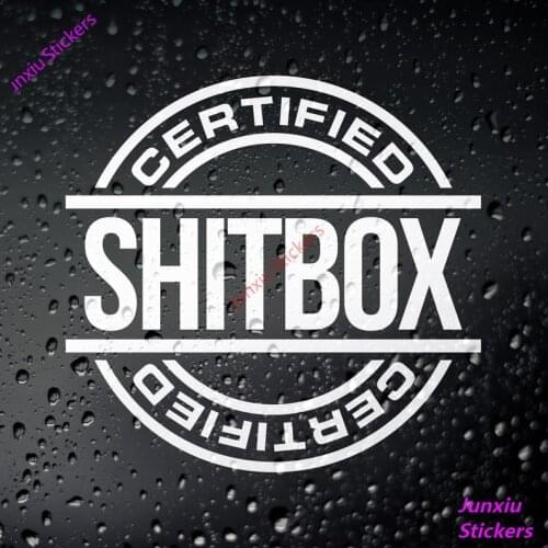 Certified Shitbox Window Vinyl Car Sticker Creative Car Body Bumper Trunk Voiture Course Laptop Decorative Decal PVC15*15cm