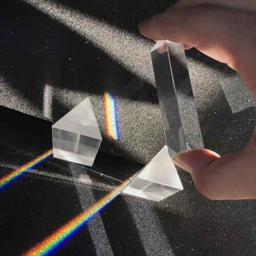K9 Rainbow Glass Prism Triangular Prism for Taking Photography Paperweight Ornaments Refraction of Light Generate Rainbow