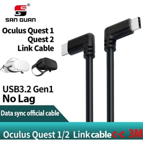 USB Type C Cable 10ft 3M 5M Oculus Quest Link Compatible VR Data Transfer Fast Charge USB 3.2 Type-C with USB C to A Adapter
