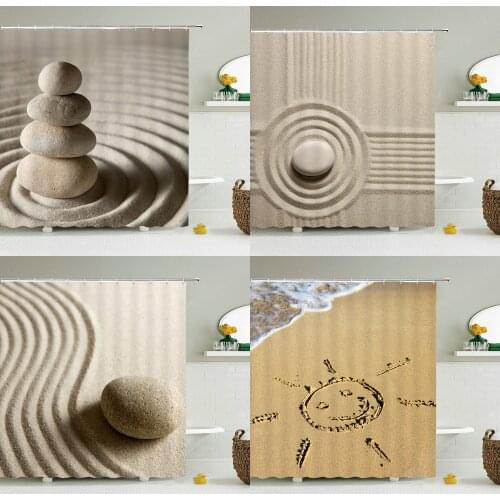 Desert Stone Shower Curtains for Bathroom Waterproof HD 3D Printing Polyester Fabric Bath Screen Home Decoration With Hooks