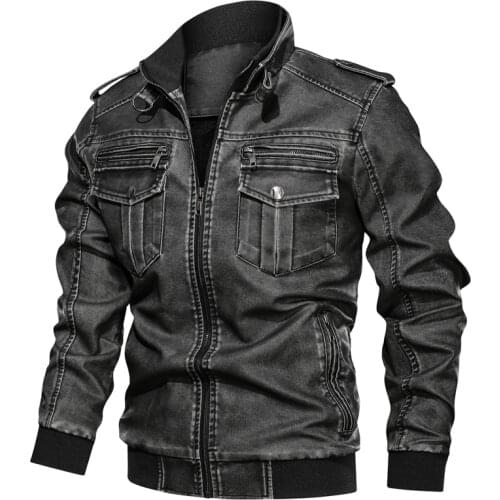 L-6XL 2020 Winter New Men Leather Jacket killer Vintage Motorcycle Faux Leather Coat Fashion PU plus size Bomber Jacket Mens