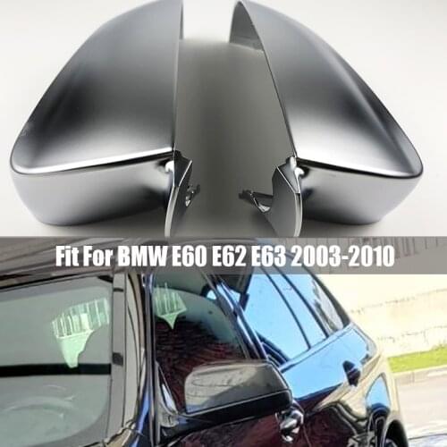 1 Pair matt silver chrome Side Rearview Wing Mirror Cover Caps for BMW E60 E61 E63 E64 2003 2004 2005 2006 2007 2008 2015