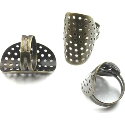 10pcs Wholesale Antique Bronze 30*17mm Mesh Face Tray Adjustable Ring Blank Base for DIY Jewelry Making