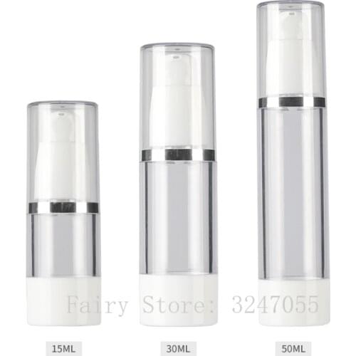 15/30/50ml 30pcs/lot Empty PP Cosmetics Vacuum Lotion Pump Container,DIY Portable Travel Airless Bottle,Refillable Press Package