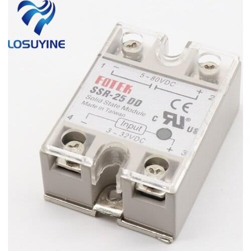 25DD SSR input 3~32VDC load 5~80VDC DC single phase DC solid state relay