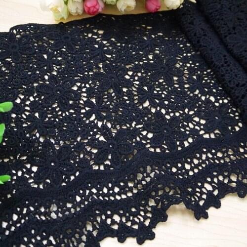 3Yards / lot Free shipping black lace excipients DIY Fashion Accessories thickened milk silk skirt embroidery GRL0348