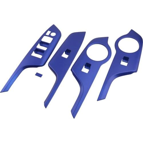 4pcs/Set Car Blue Window Lift Switch Button Panel Cover Trim Fit for Toyota CHR C-HR 2017 2018 2019 2020 Left Hand Drive Only