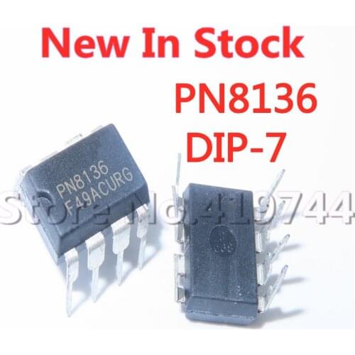 5PCS/LOT PN8136 PN8136NSC-T1 DIP-7 High performance 12W isolated power supply IC AC-DC secondary feedback power supply IC