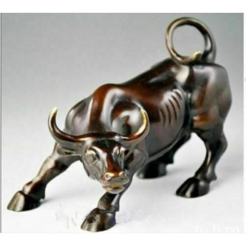 Big Wall Street Bronze Fierce Bull OX Statue