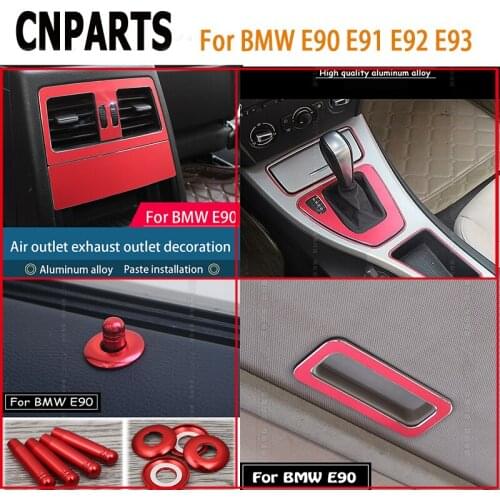 CNPARTS For BMW 3 Series BMW E90 E91 E92 E93 Car Styling Interior Stickers Door Lock Pin Center Console Gear Shift Frame Covers
