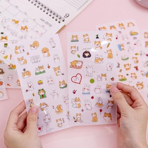 6pcs/pack Lovely Transparent pvc sticker Cartoon Decorative Stickers Scrapbooking DIY Diary Album Stick Label Gift for Party