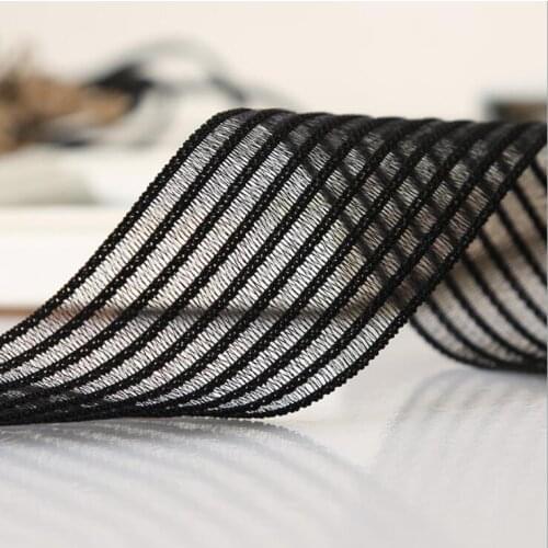50 Yards Elastic Black Lace Trim For Sewing Crafts Underwear Decoration Lace Handmade Accessories DIY Net Grid Lace Ribbon 4cm