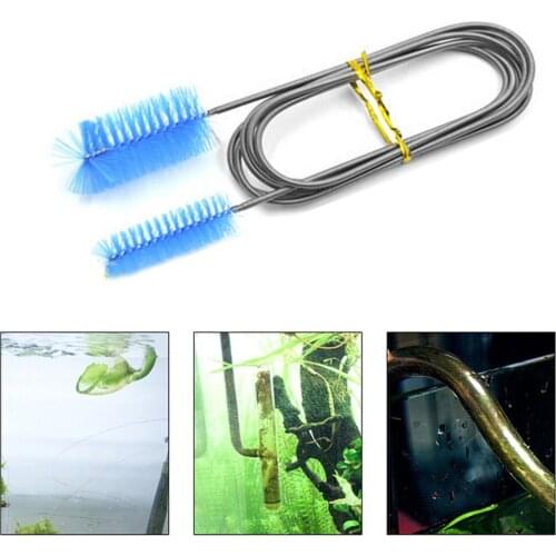 155cm Aquarium Pipe Cleaning Brush Air Tube Flexible Double Ended Hose Cleaner Tool Fish Tank Water Filter Nylon Washing Tool