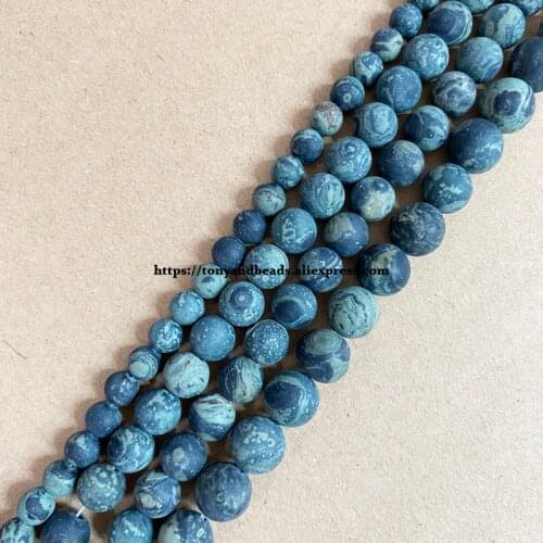 Natural Stone Matte New Kambaba Jasper Round Loose Beads 15" Strand 4 6 8 10 12MM Pick Size For Jewelry Making DIY