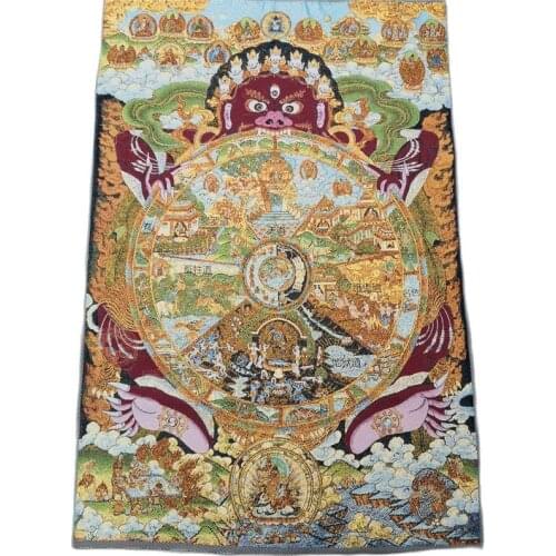 China old Tibet silk Thangka like hanging painting fengshui Tibetan Buddha statue