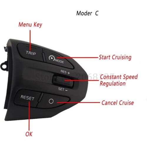 Steering Wheel Button Buttons Bluetooth Phone Cruise Control Volume For KIA K2 RIO 2016 2017 2018