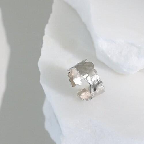 Elegant 925 Sterling Silver Irregular Surface Rings For Women Finger Jewelry, Simple Engagement Party Ring Female Accessories