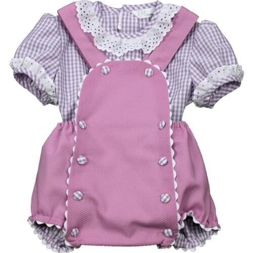 Set shirt sleeve bluff and Ranita Unisex suspenders 1 month to 18 months excellent handmade Eden Collection