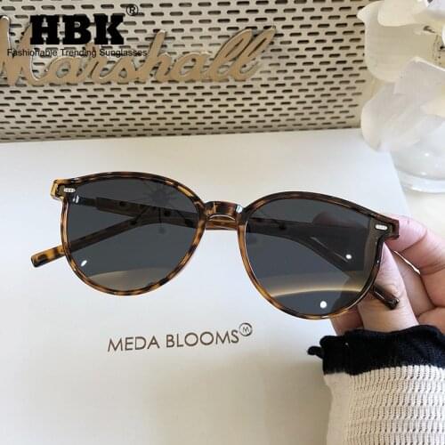 HBK Round Leopard Sunglasses Women Men Vintage Steampunk 2021 Summer Luxury Brand Designer Ooutdoor Traveling Eyewear UV400
