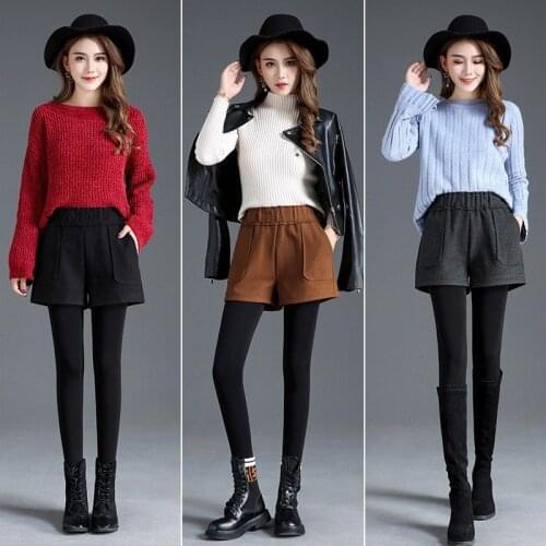 Fleece Thicken Fake Two-Piece Leggings Womens Pantskirt One-Piece Fall Winter Foot Stepping Slimming Warm High Rise Leggings