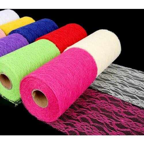 15cm Embroidered Lace Tulle Roll Spool Lace Ribbon Trim Fabric Skirt Sash Bow Wedding Decorations 22m/lot