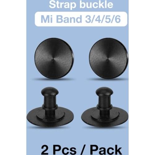 2pcs Metal Button for Xiaomi Mi Band 6 5 4 3 Strap Buckle Replacement Fit Mi Band 3 4 5 6 Silicone Strap Wrist Strap Accessory