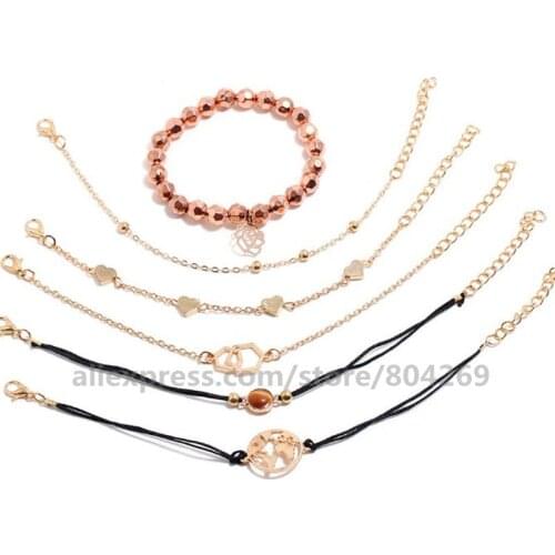 New Arrival Fashionable Women Jewelry Accessories Champagne Gold Beaded Bracelet Hot Sales
