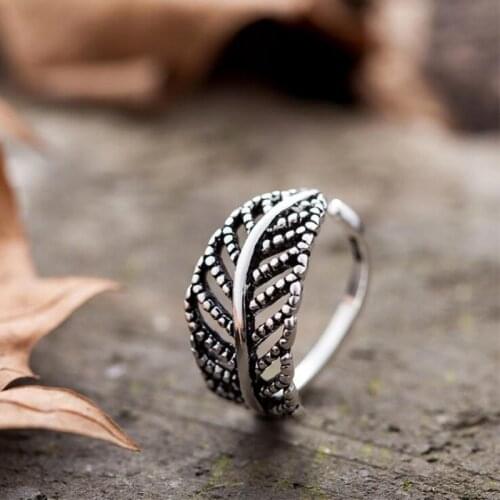 New Trendy Personality Punk Leaf Rings For Women Lady Resizable Size Rings Party Jewelry Charm Gifts 2021