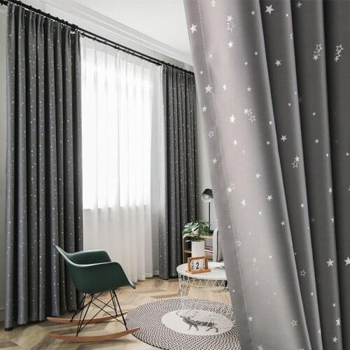 Window Curtain Shading Hot Silver Star For Bedroom Living Room Shade Modern Blackout Curtains Custom