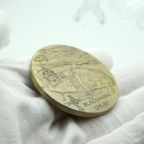 USA Army Air Force Weapon Blackhawk UH-60 Antique Bronze Military Token Challenge Commemorative Coin