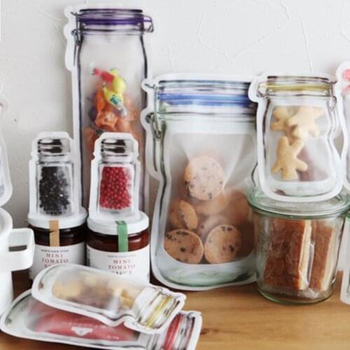 12/20pcs Food Packaging Vacuum Bags Storage Foodsaver Seal Packer Keep Fresh For Kitchen Mason Jar Bottles Bag Zipper Lock Bags