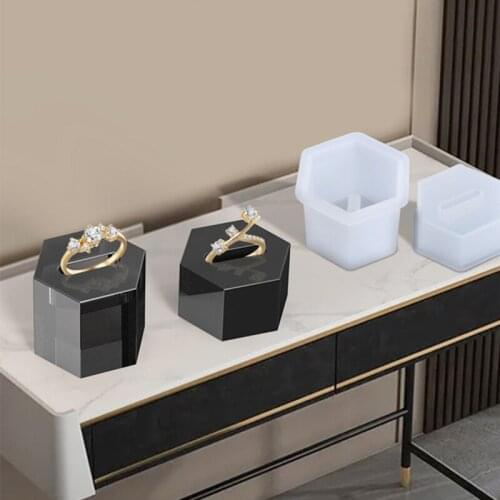 Ring Base Silicone Mold Jewelry Organizer Epoxy Resin Mold Storage Box Casting Silicone Mould DIY Crafts Home Decor Making Tools