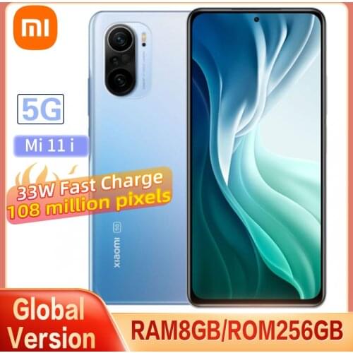Global Version Xiaomi Mi 11i 5G Smartphone 8GB+256GB Snapdragon 888 Eight Core 108MP 120HZ Full Screen 33W Fast Charge NFC