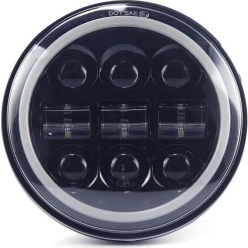 5.75" 5 3/4 LED Headlight Projector halo Ring white DRL Angel eye For Dy-na Sportster XL1200 XL883 Motorcycle Headlamp