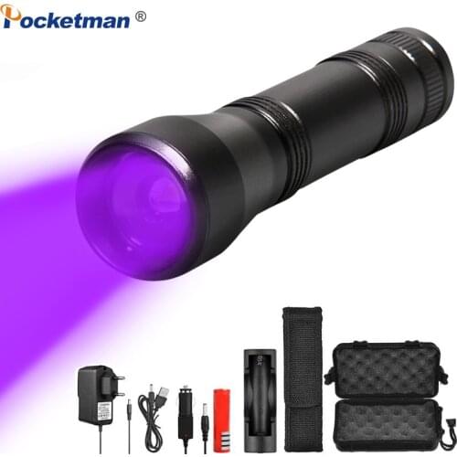 9000 Lums LED UV Flashlight UV Light L2/T6 white light LED Torch Light 5Mode Zoomable 395nm Blacklight by 18650 Battery