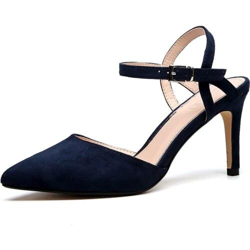 9.5CM Women Sandals High Heels Summer Brand Woman Pumps Thin Heels Party Shoes Pointed Toe Slip On Office Ladie Dress Shoe Plus