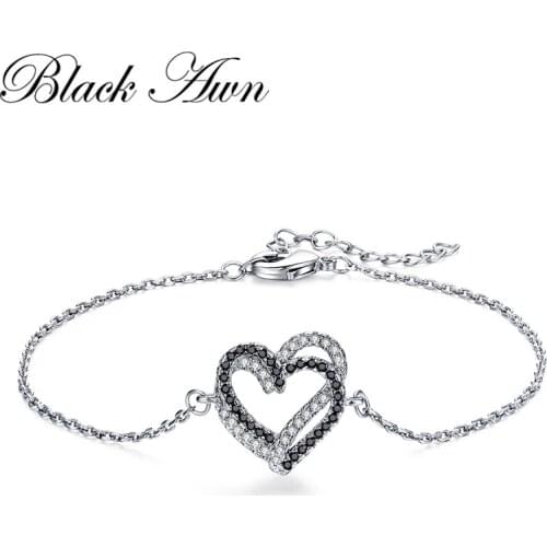 Sodrov 2020 Hot Heart 925 Sterling Silver Charm Bracelet Women Wedding Jewelry S003