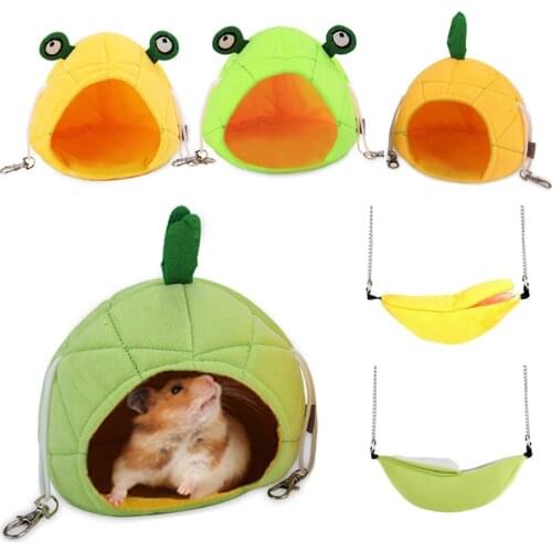 Animals Design Pet Banana Hamster Rat Fruit Hammock Cage Cotton House Nest Hamster Warm House Small Animal Hammock