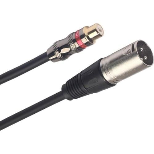 0.3m 3Pin XLR Male to RCA Female Zinc Alloy Shell Balanced Speaker Cable for Microphone Stage DJ Pearlescent Bag Packaging